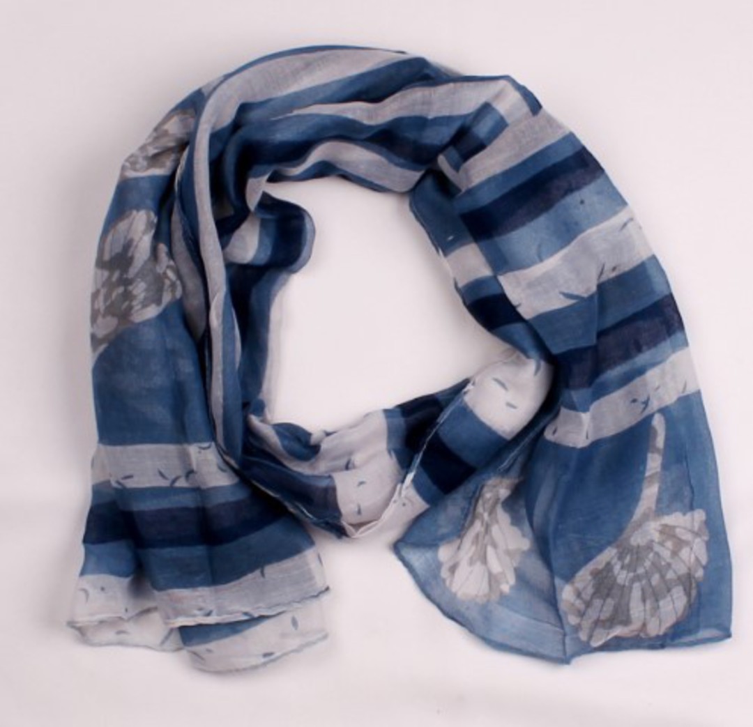 Printed  scarf multi blue Style:SC/4293/BLU image 0
